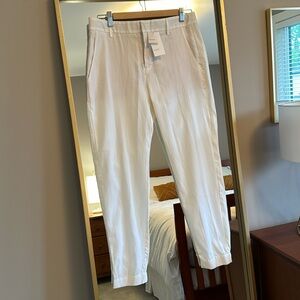 NWT - Antique white ankle pants, elasticized cuffs, cotton/cupro blend, sz 4